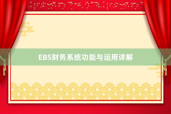 EBS财务系统功能与运用详解